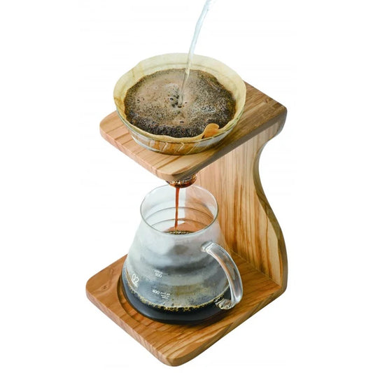 Hario V60 Pourover Olive Wood Stand Set